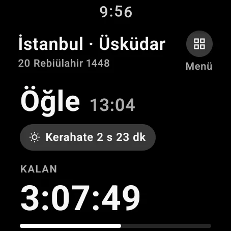 Sonraki vakit